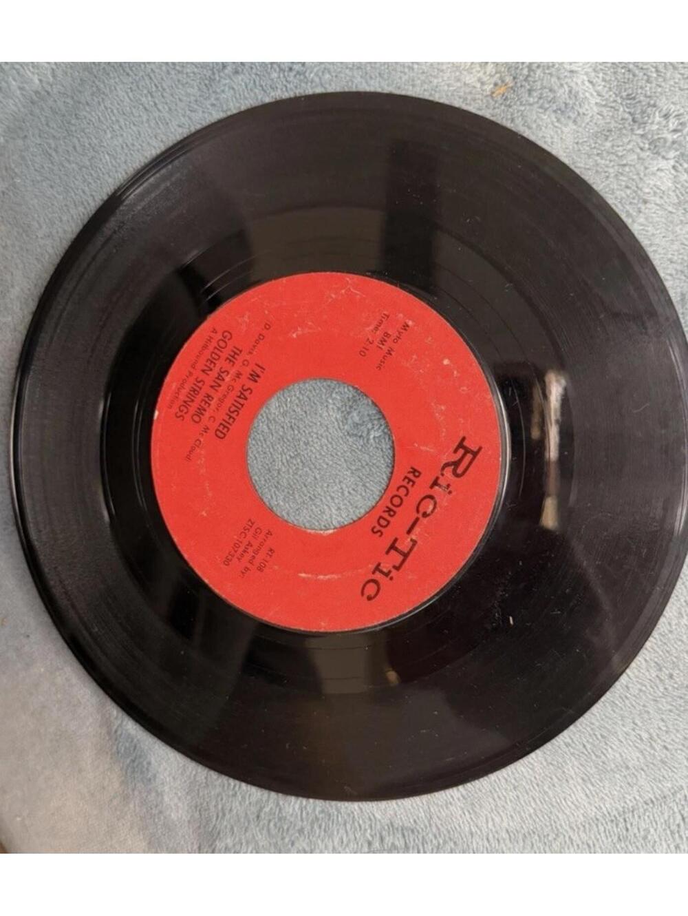 Blueberry Hill San Remo Golden Strings 45 RPM Ric-Tic Records RT-108 Vinyl